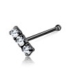 Tri Stone Bone Nose Stud NSKD-831